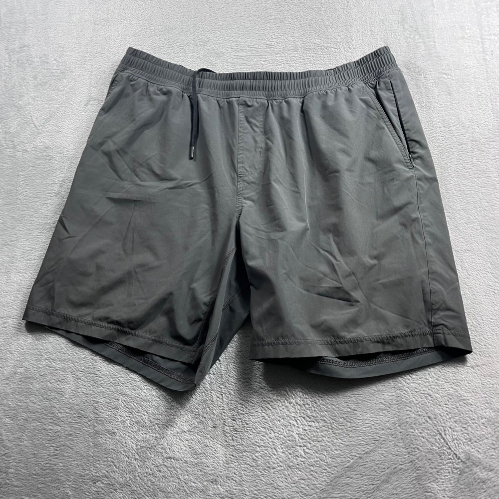 Rhone Mako Lined Athletic Training Shorts Men XXL Gray 7 Inch Inseam Gym Workout